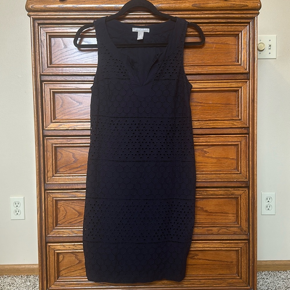 Banana Republic Navy Eyelet Dress